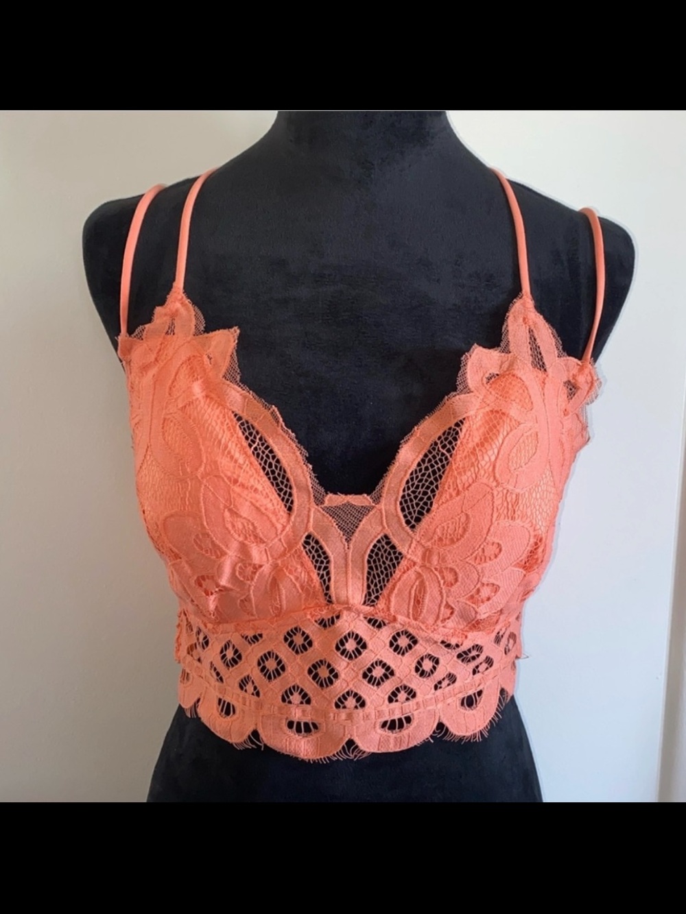 Zenana Outfitters Lace Bralette - Coral Orange